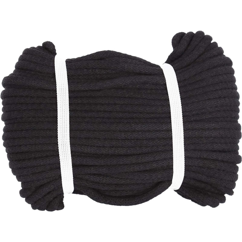 Kordel Baumwolle rund 8 mm Uni // schwarz