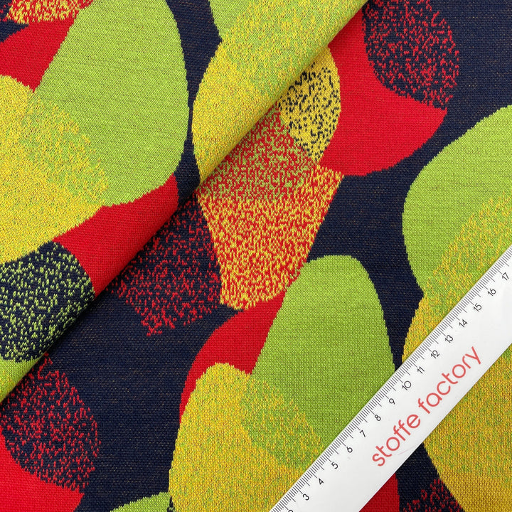 Jacquard-Sweat "Ben" Abstrakt Kreise // dunkelblau