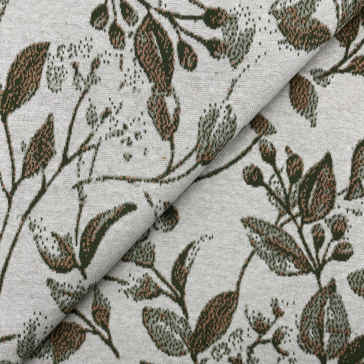 Jacquard-Sweat "Ben" Floral Pflanzen Sträucher // off-white