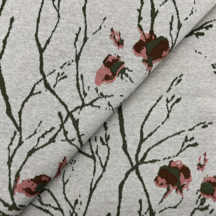 Jacquard-Sweat "Ben" Floral Sträucher Blumen // off-white