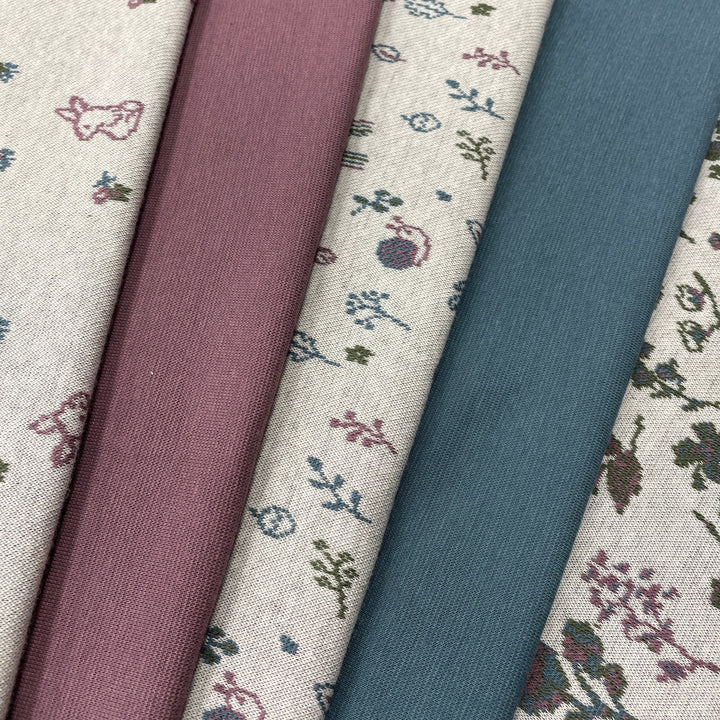 Jacquard-Sweat "Ben" Wald Sträucher Pilze Schnecken // off-white