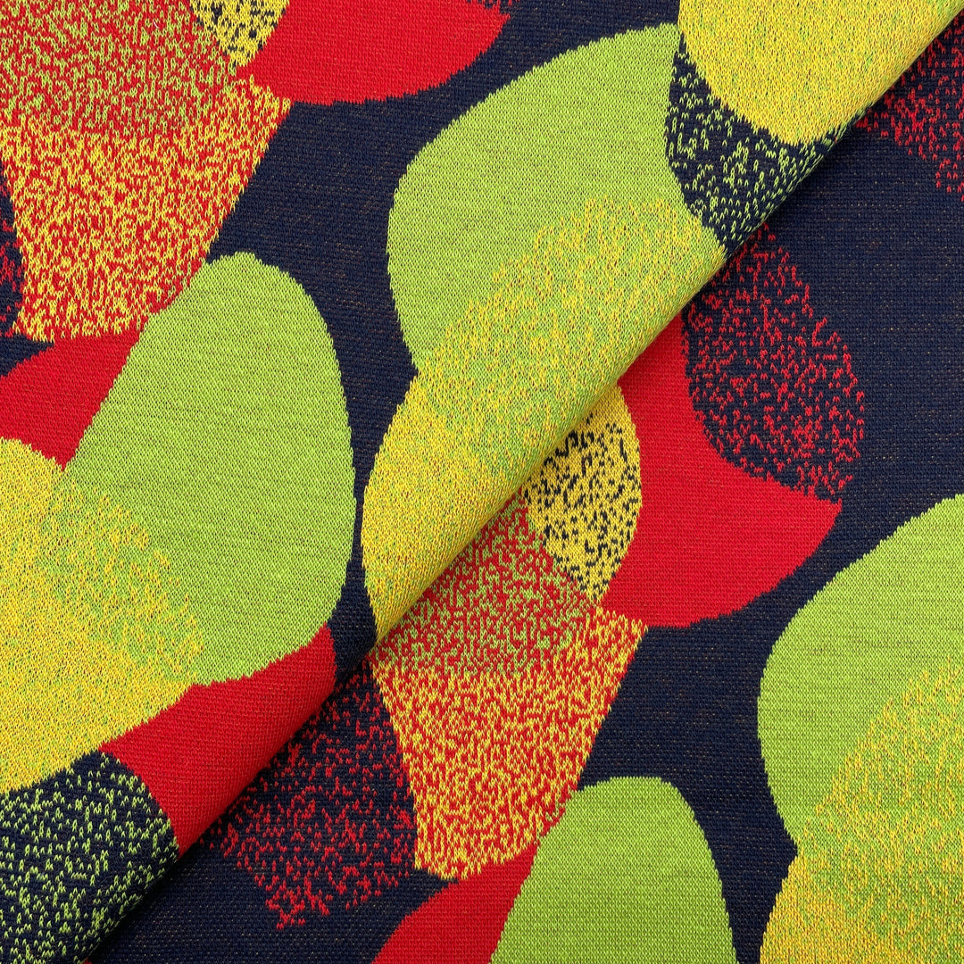 Jacquard-Sweat "Ben" Abstrakt Kreise // dunkelblau