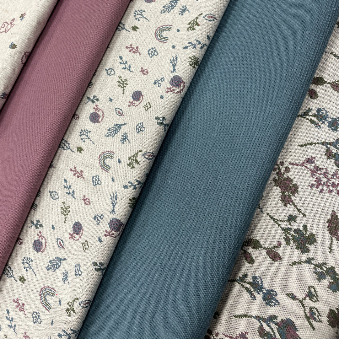 Jacquard-Sweat "Ben" Floral Blumen Sträucher // off-white