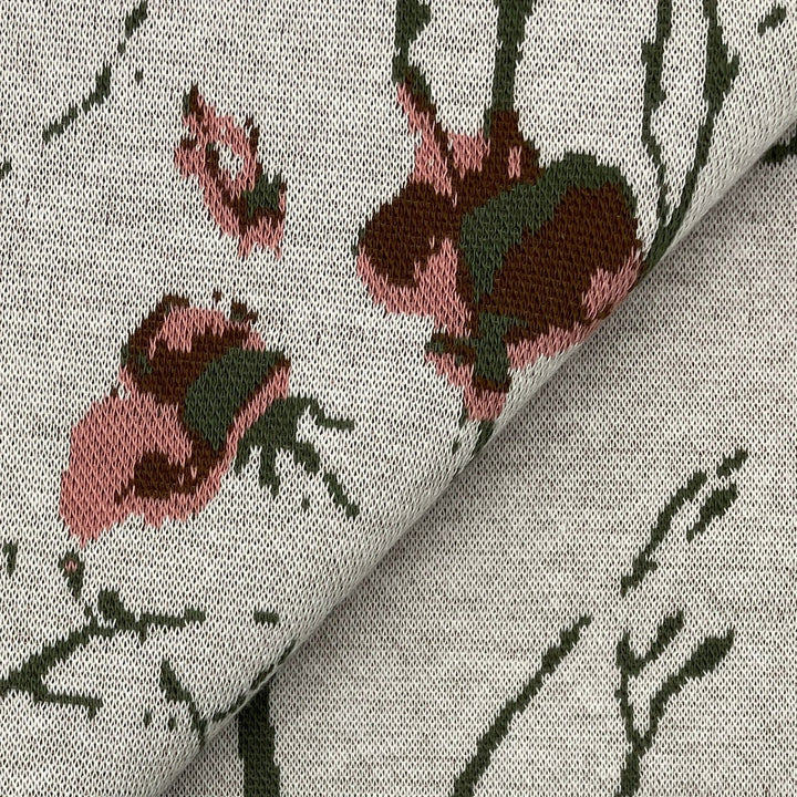 Jacquard-Sweat "Ben" Floral Sträucher Blumen // off-white