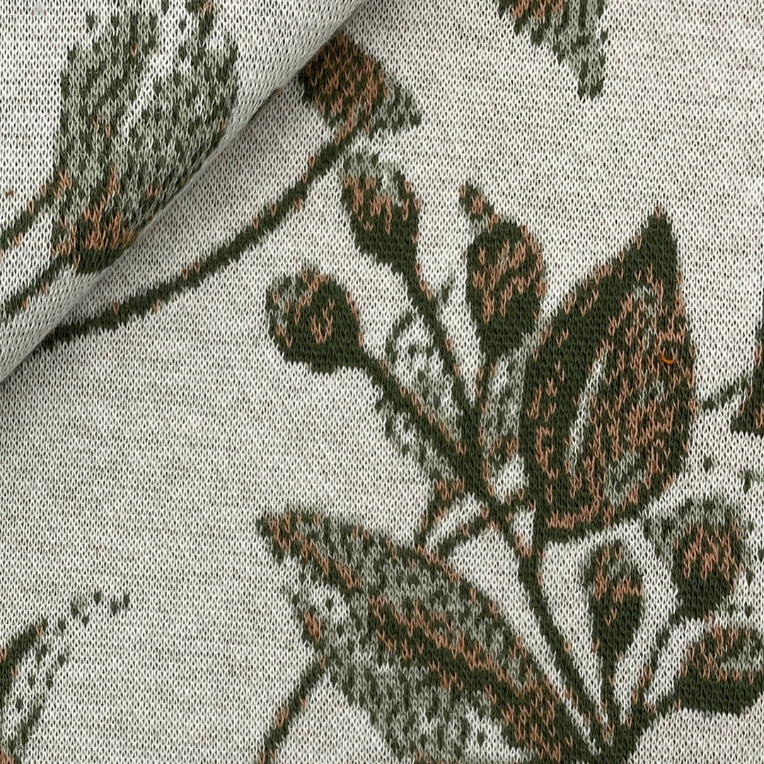 Jacquard-Sweat "Ben" Floral Pflanzen Sträucher // off-white