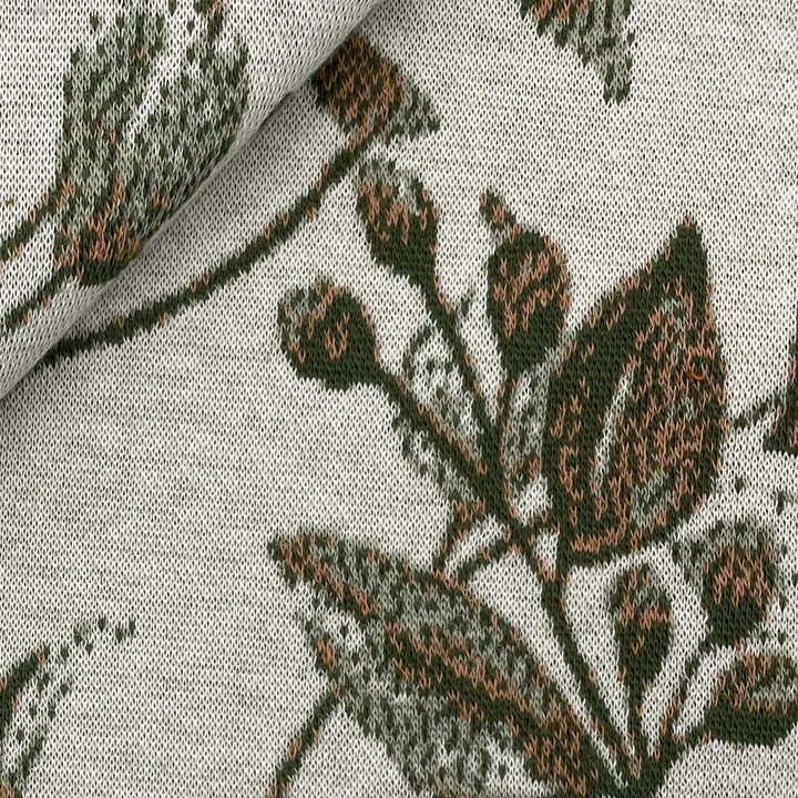 Jacquard-Sweat "Ben" Floral Pflanzen Sträucher // off-white