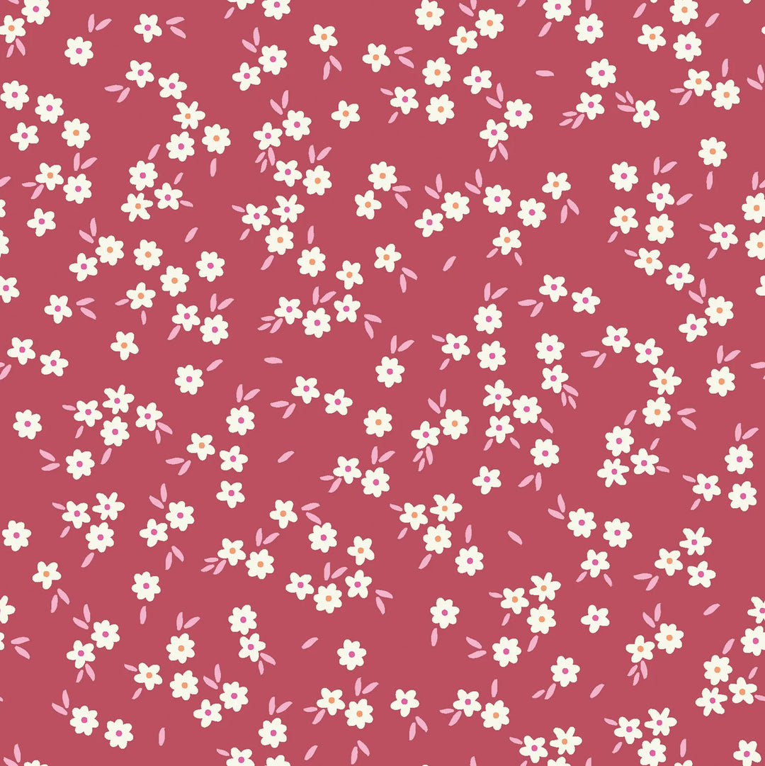 Viskose bedruckt Floral Blumen // dunkelrot