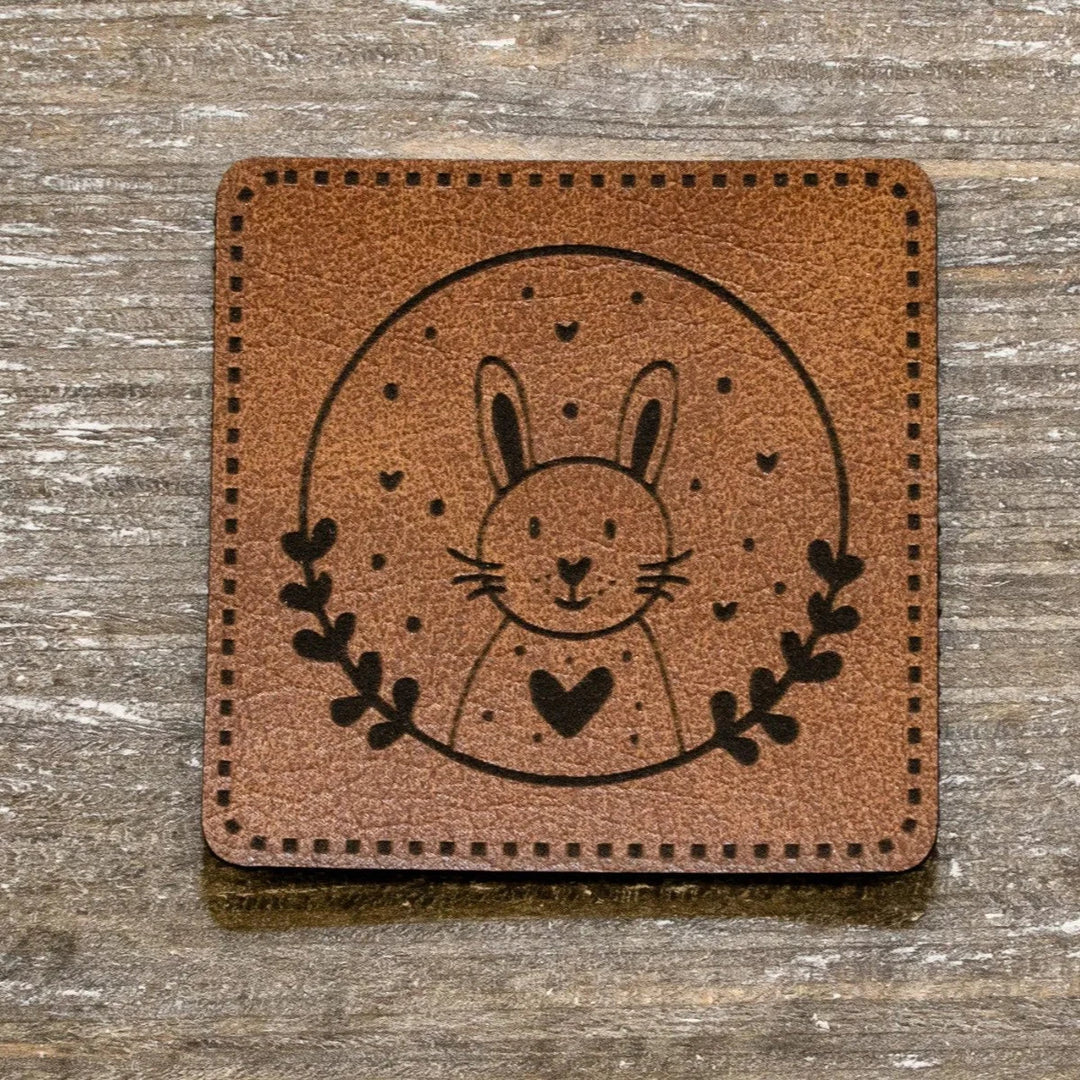 Kunstleder-Label KDS 40x40 mm // Hase