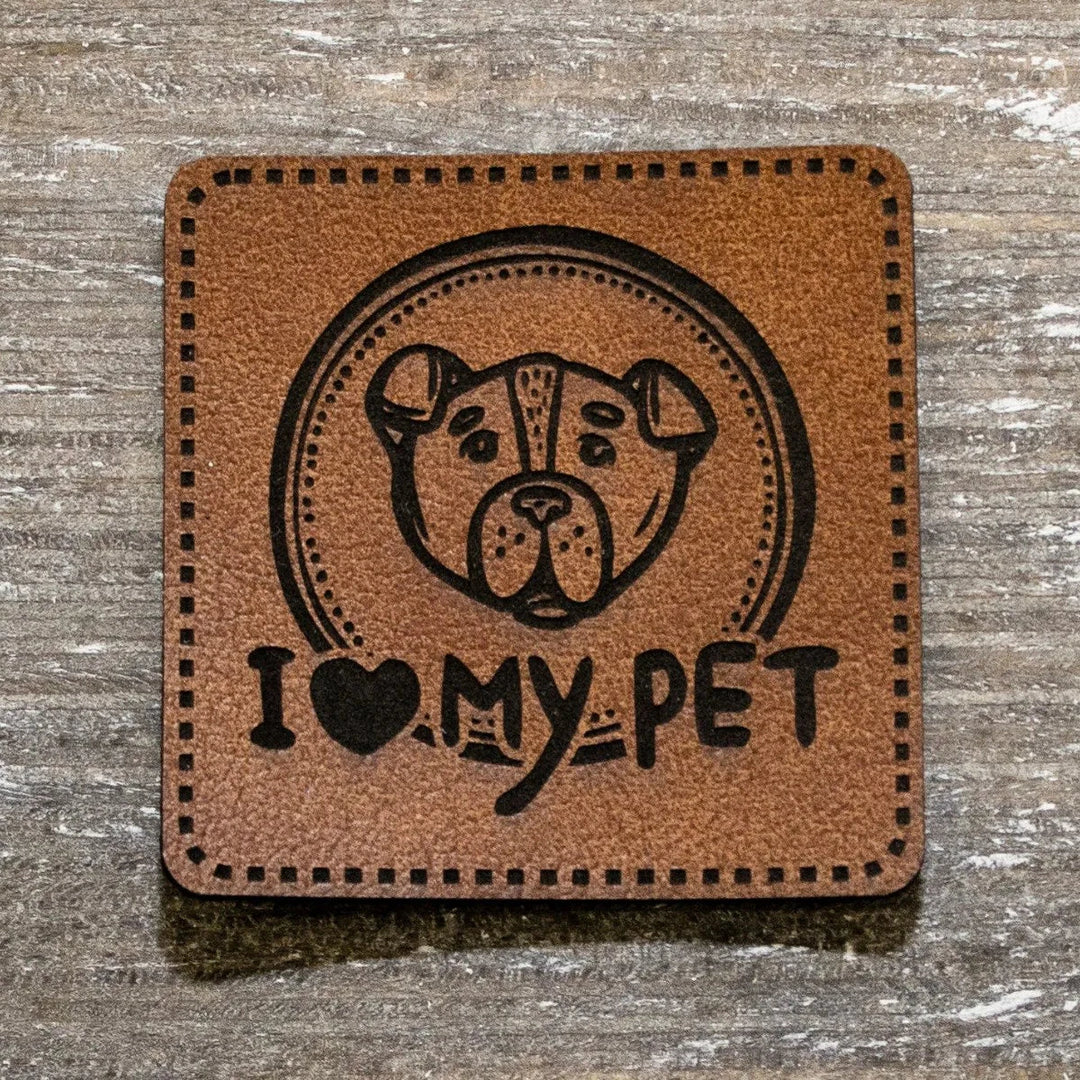 Kunstleder-Label KDS 40x40 mm // I <3 my pet