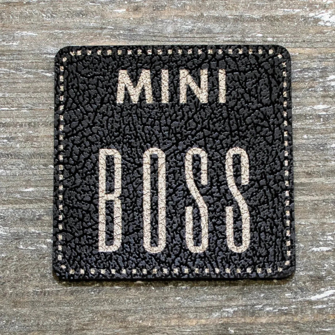 Kunstleder-Label KDS 40x40 mm // MINI BOSS