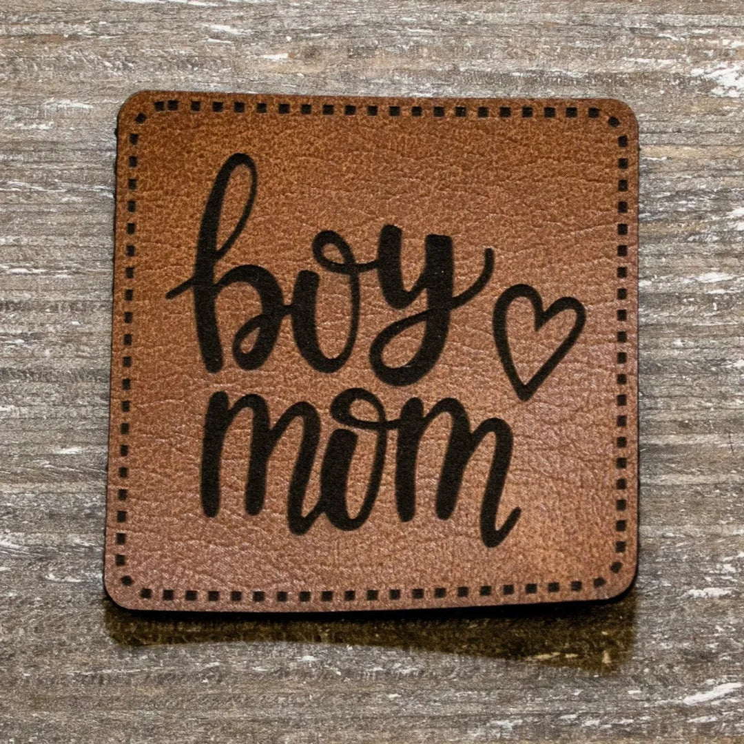 Kunstleder-Label KDS 40x40 mm // boy mom