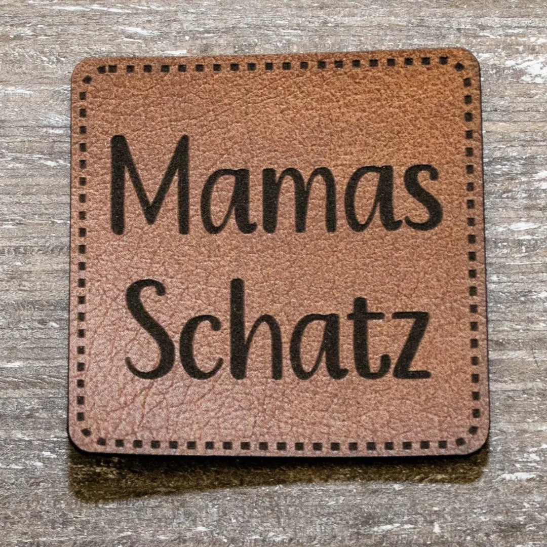 Kunstleder-Label KDS 40x40 mm // Mamas Schatz