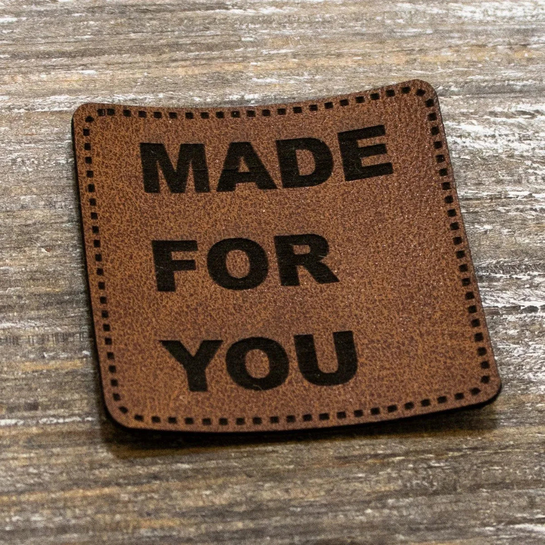 Kunstleder-Label KDS 40x40 mm // Made for you
