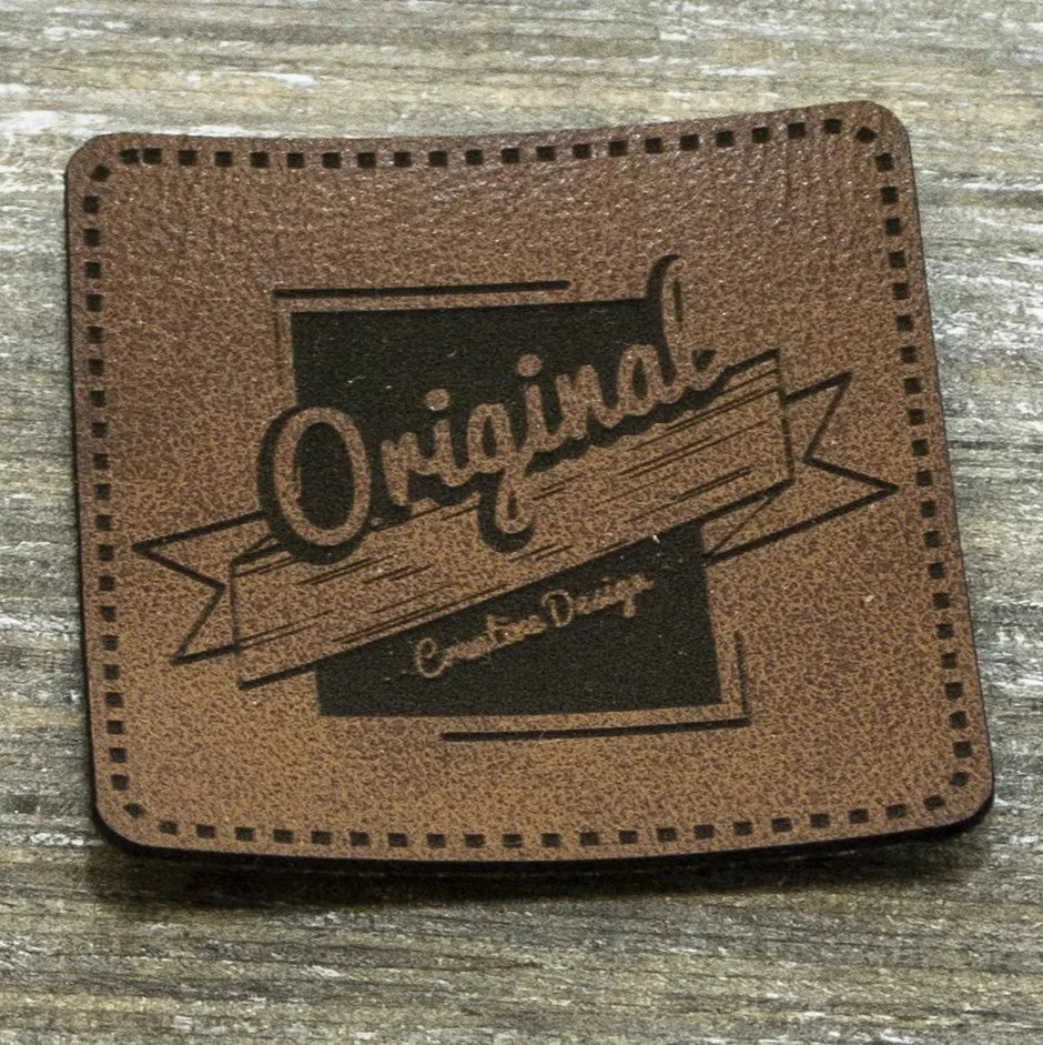 Kunstleder-Label KDS 40x40 mm // Original