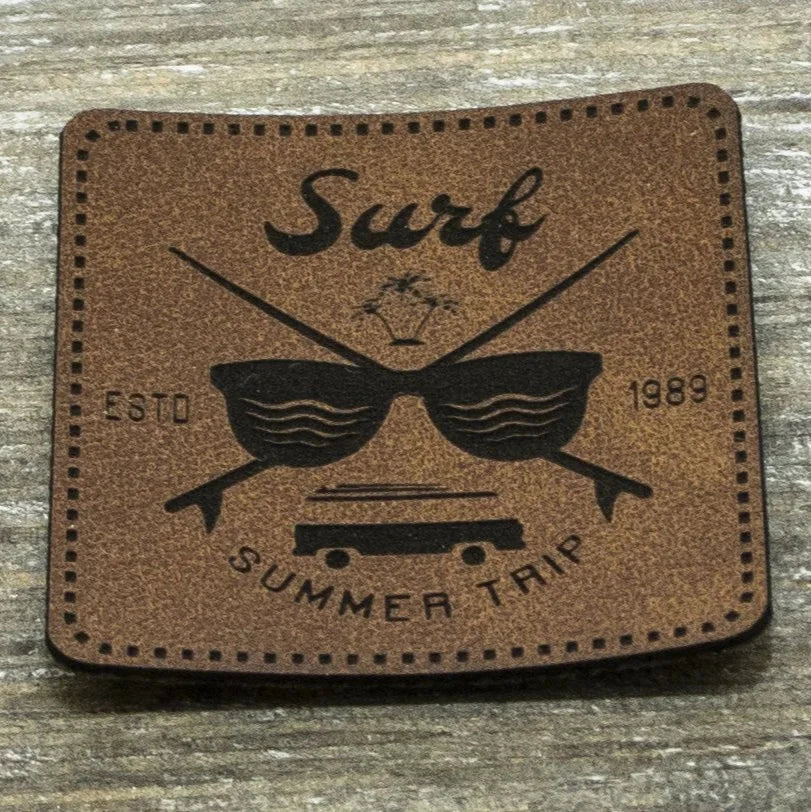 Kunstleder-Label KDS 40x40 mm // Surf Summer Trip