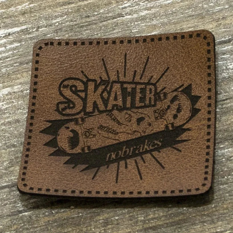 Kunstleder-Label KDS 40x40 mm // Skater nobreaks