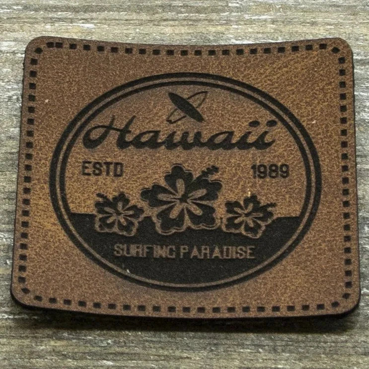 Kunstleder-Label KDS 40x40 mm // HAWAII