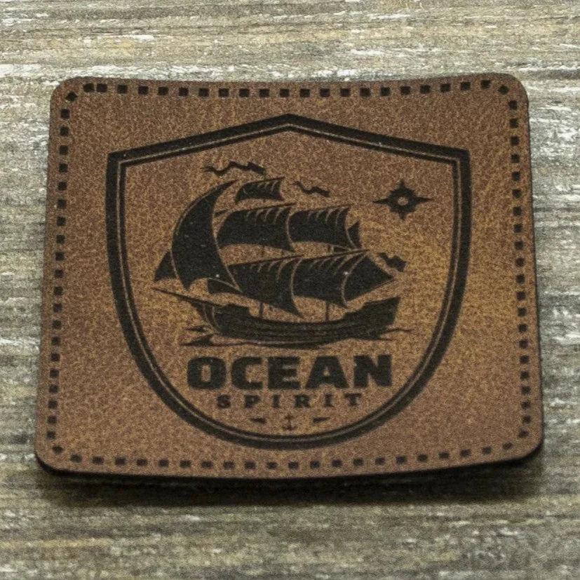Kunstleder-Label KDS 40x40 mm // Ocean Spirit