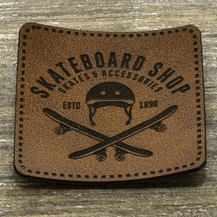 Kunstleder-Label KDS 40x40 mm // SKATEBOARD SHOP