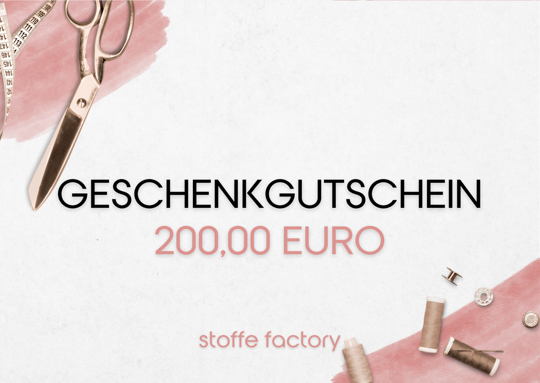 Geschenkgutschein - stoffe factory (Onlineshop)