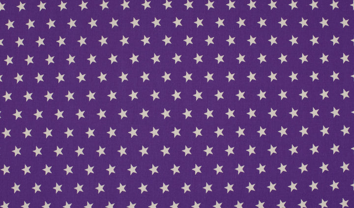Baumwolle Sterne // weiß auf lila