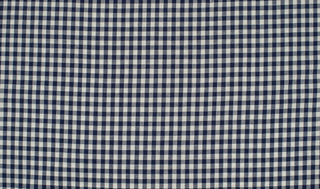 Baumwolle Karomuster 5 mm // weiß dunkelblau