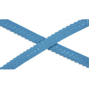 Schrägband Elastisch Bogenkante Uni 12 mm // türkis