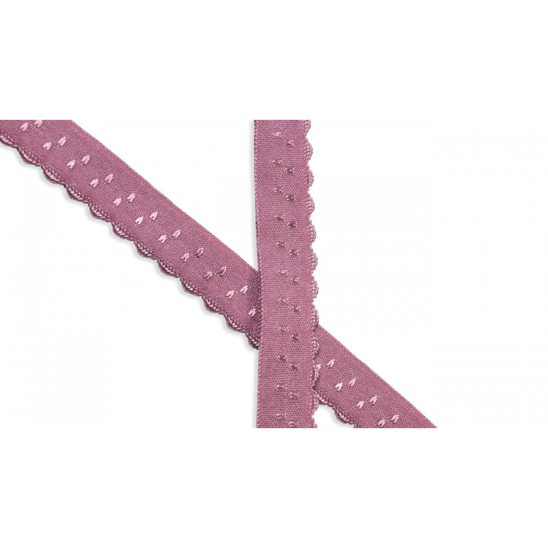 Schrägband Elastisch Bogenkante Uni 12 mm // altrosa