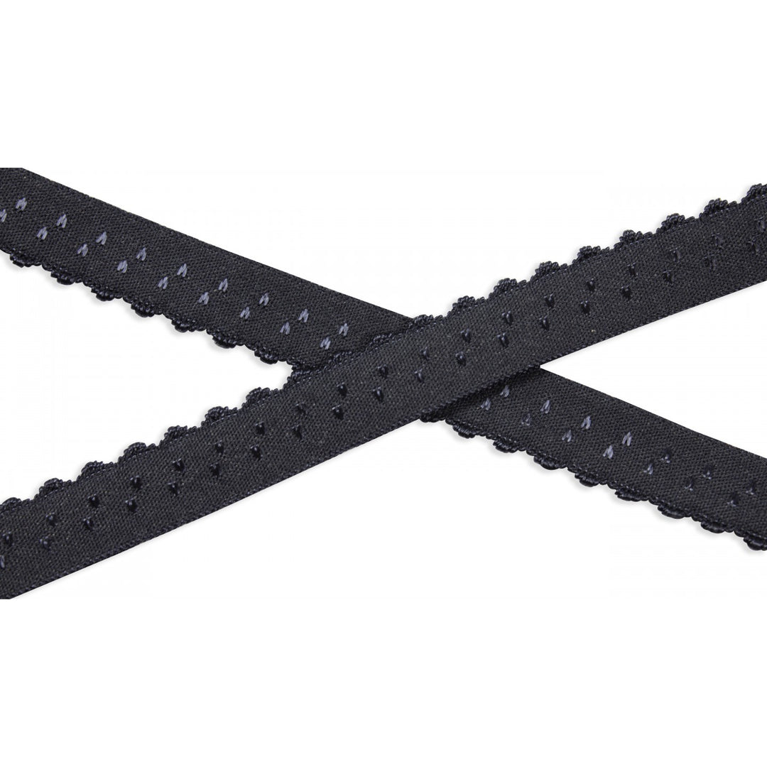 Schrägband Elastisch Bogenkante Uni 12 mm // anthrazit