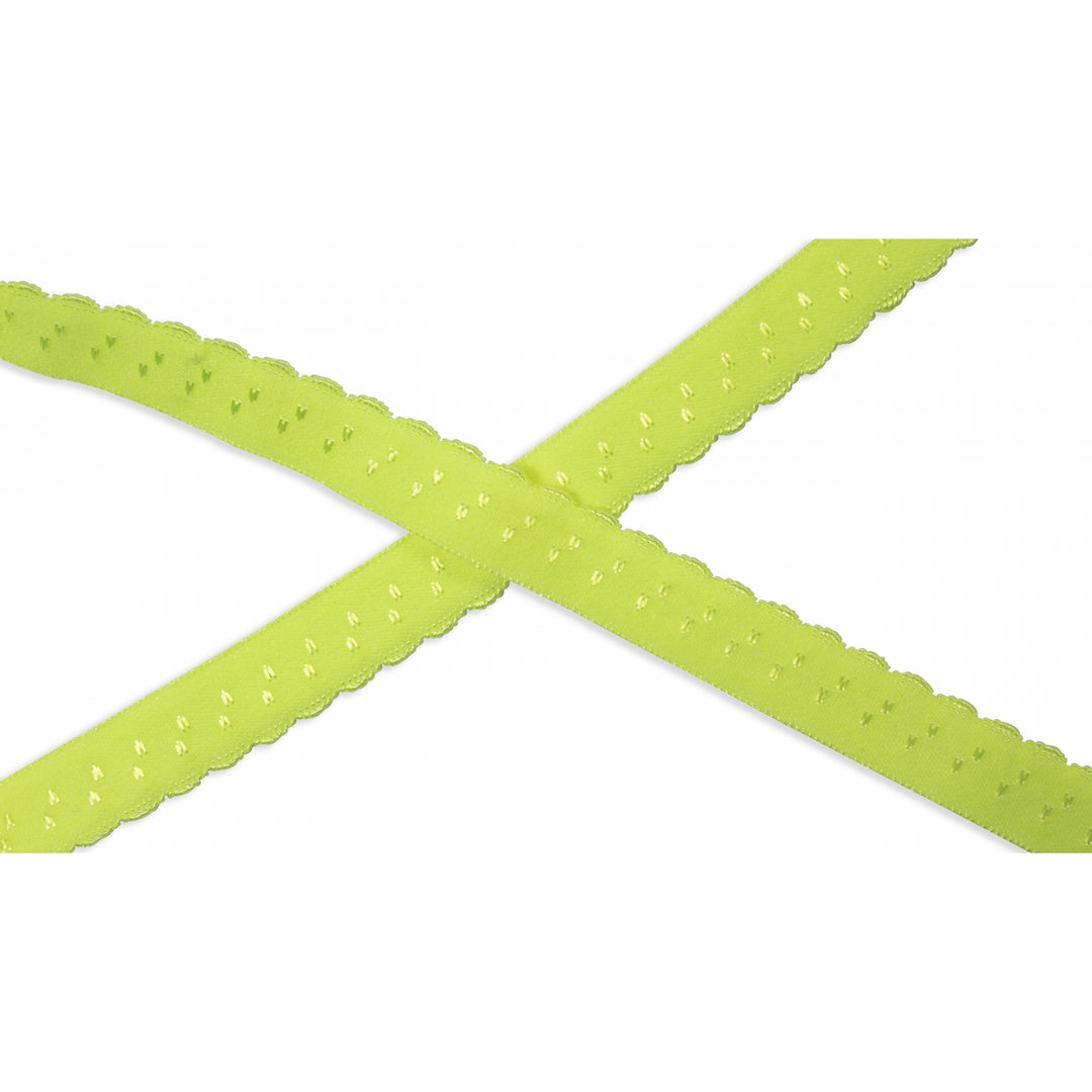 Schrägband Elastisch Bogenkante Uni 12 mm // neongelb