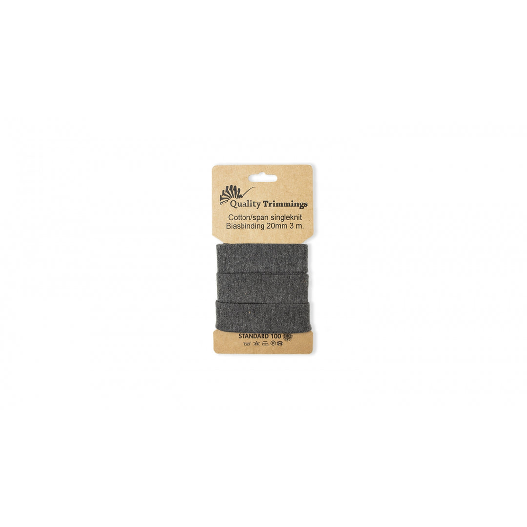 Schrägband Jersey 3 M - 20 mm // anthrazit meliert