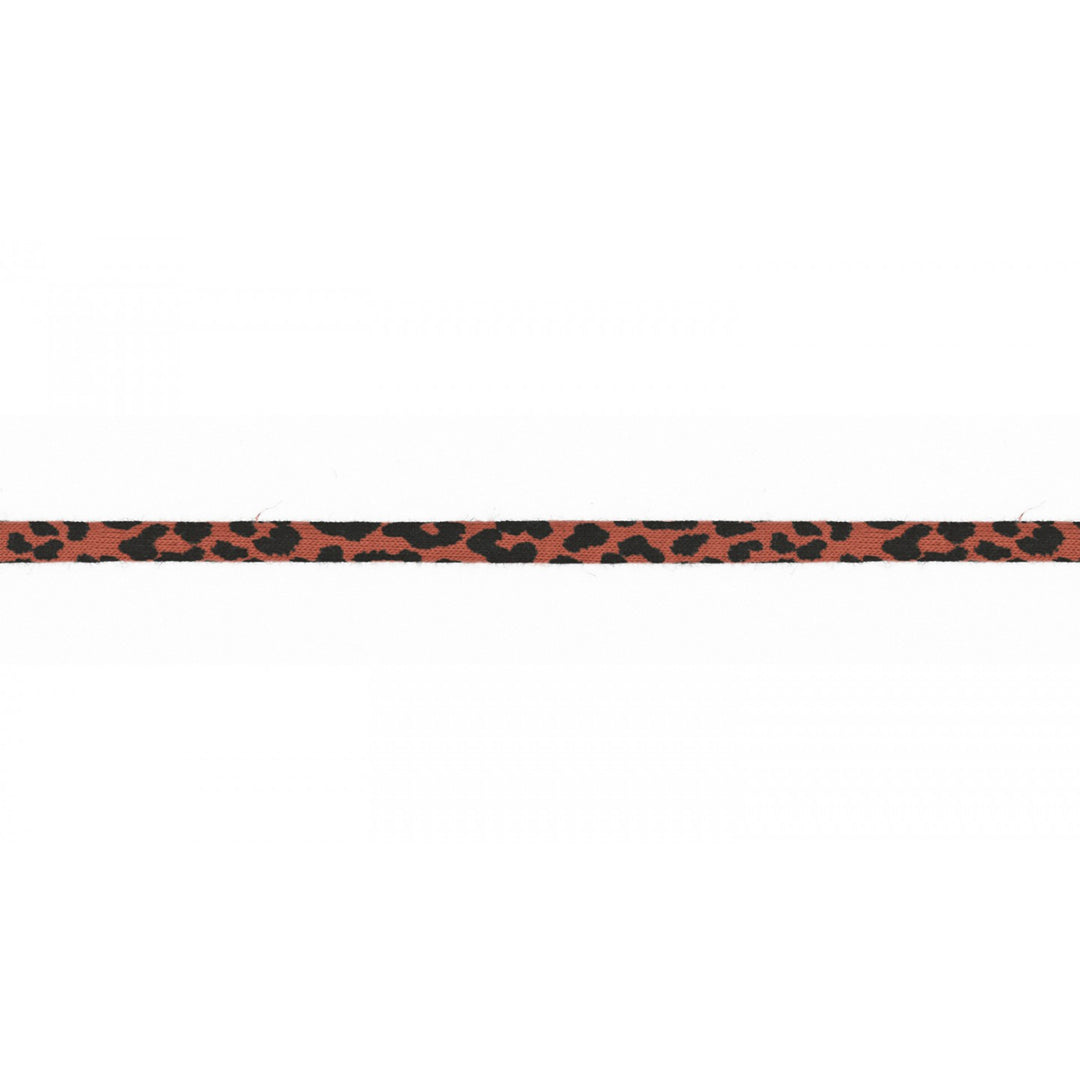 Jerseykordel Elastisch Leopardenmuster 6 mm // schwarz auf rost