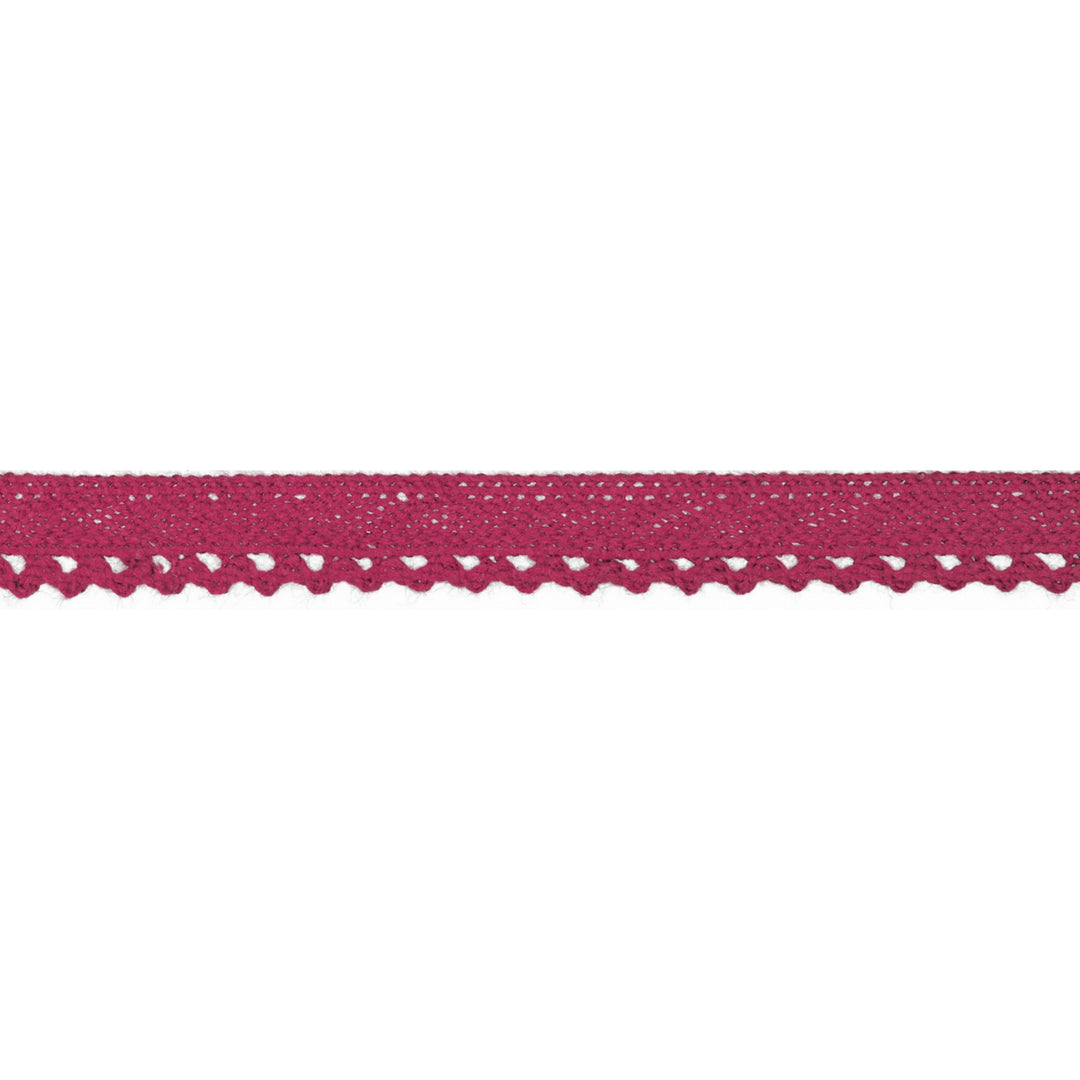 Baumwollspitze Häkelborte Uni 10 mm // fuchsia