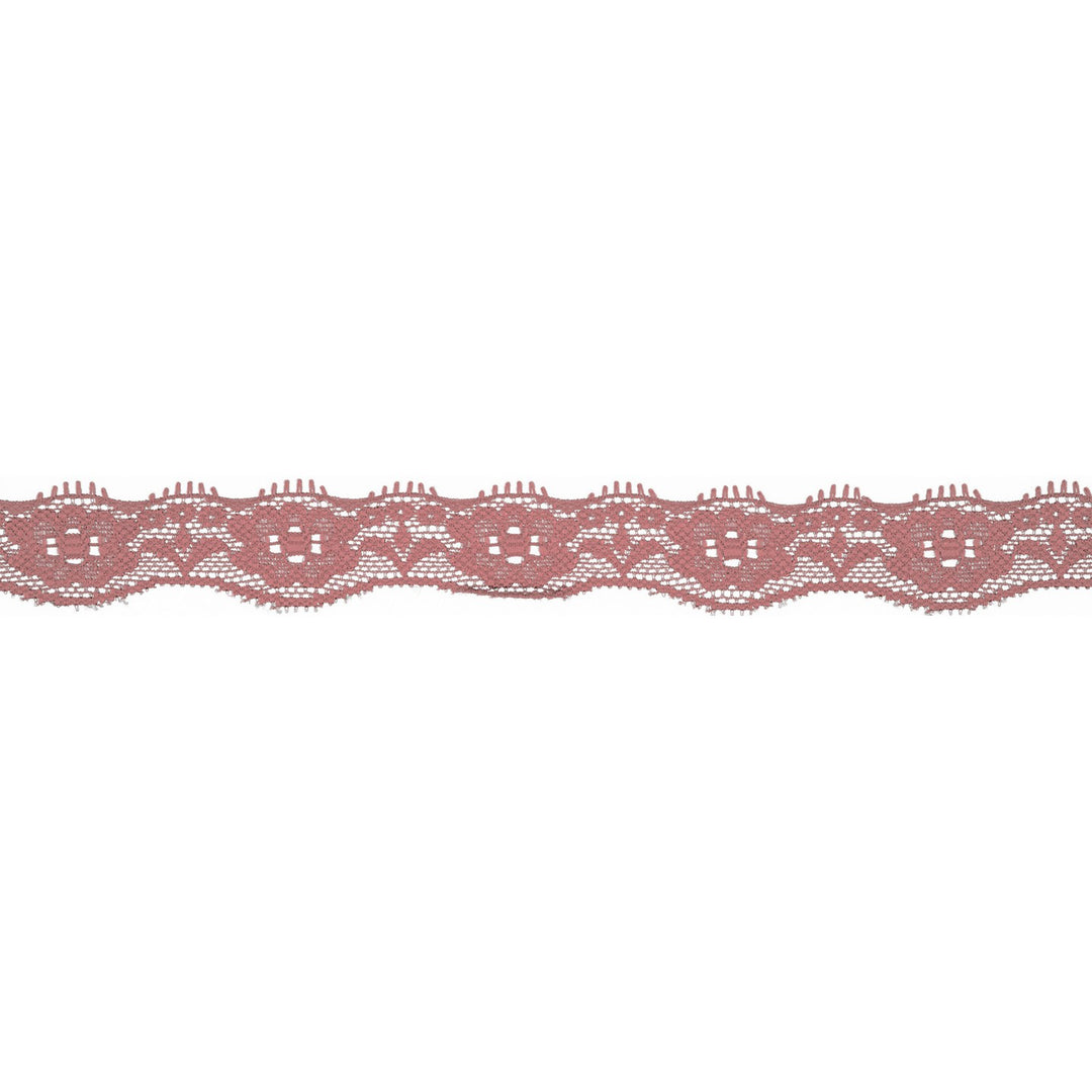 Spitzenband Elastisch Uni 20 mm // altrosa