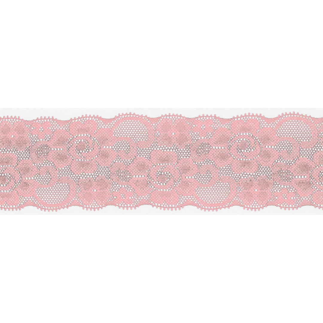 Spitzenband Elastisch Uni 50 mm // babyrosa