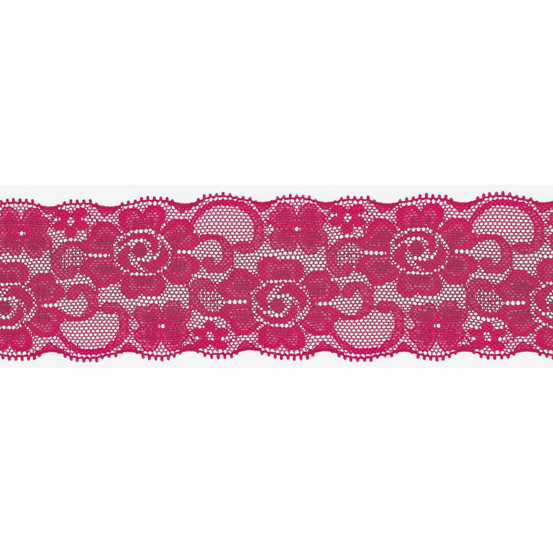 Spitzenband Elastisch Uni 50 mm // fuchsia