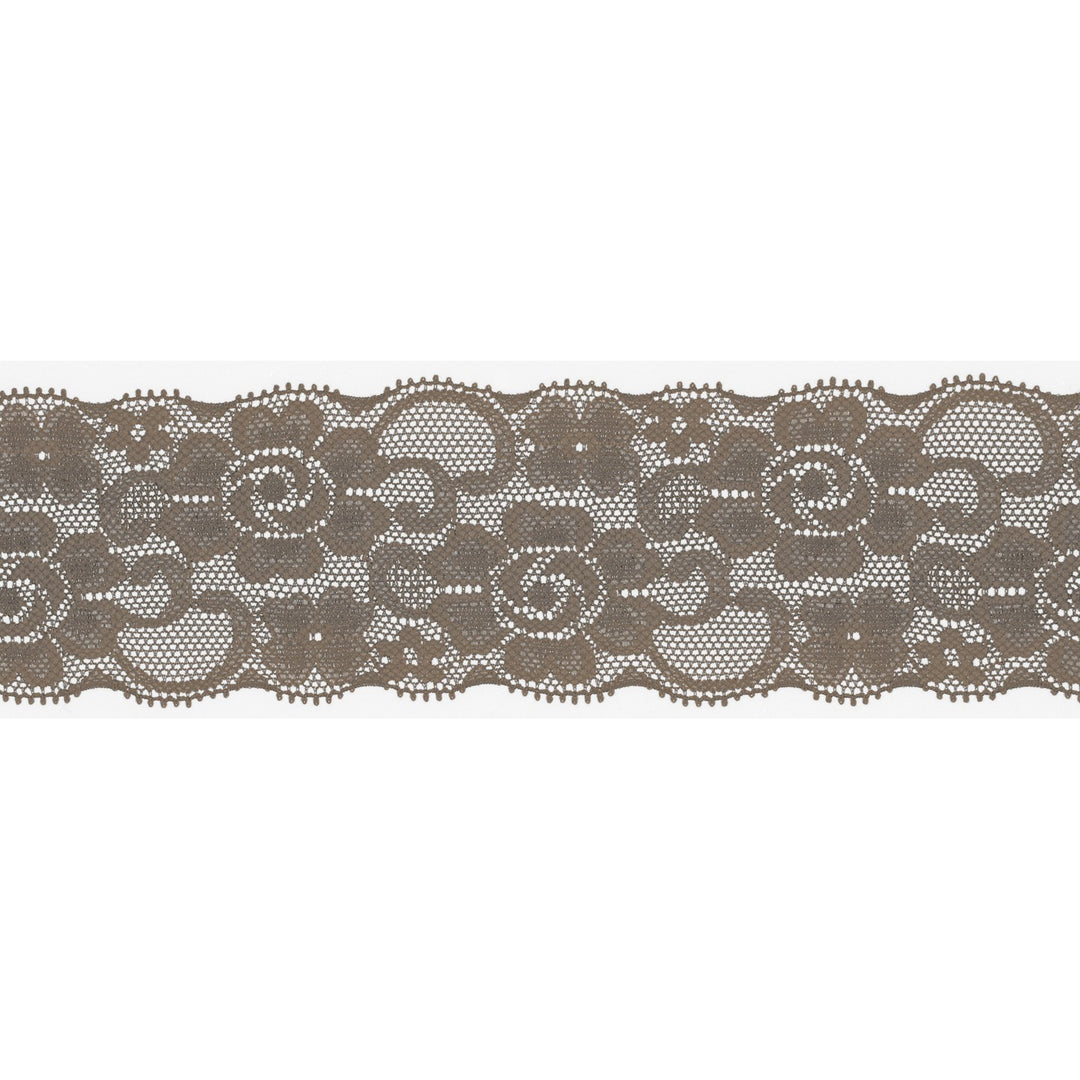 Spitzenband Elastisch Uni 50 mm // taupe