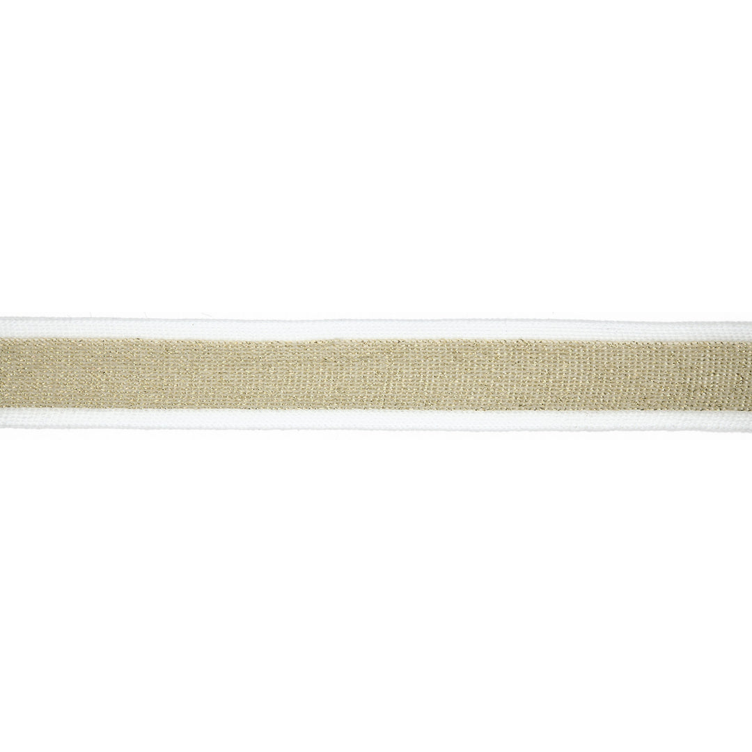 Glitzerband 30 mm // weiß gold - metallisiert
