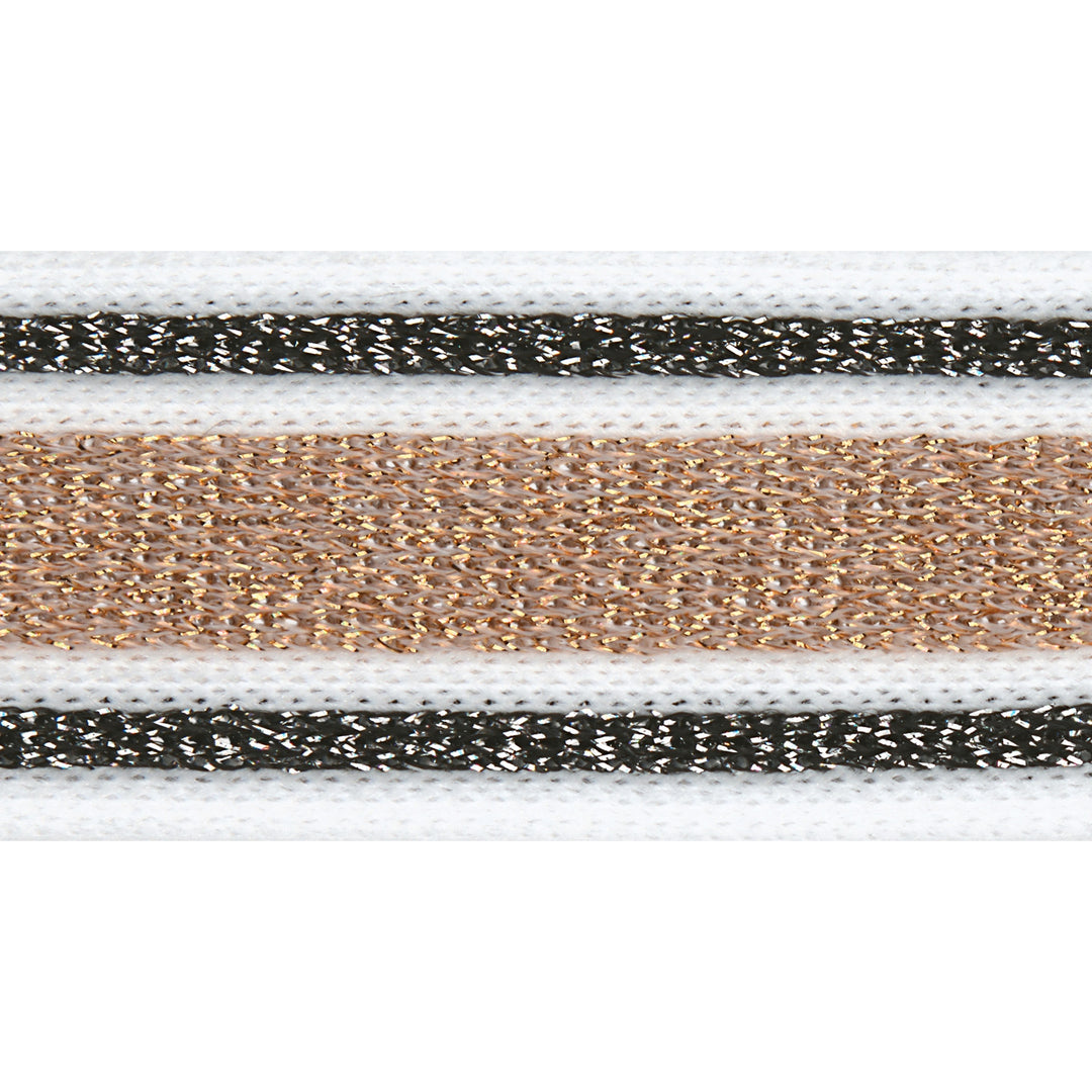 Glitzerband 30 mm // weiß bronze schwarz silber - metallisiert