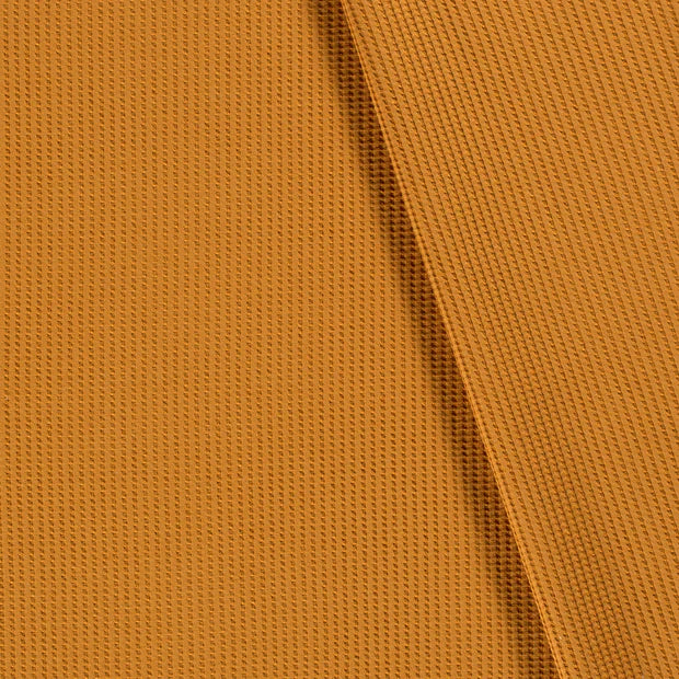 Waffel Jersey gestrickt in Unifarben // ocker