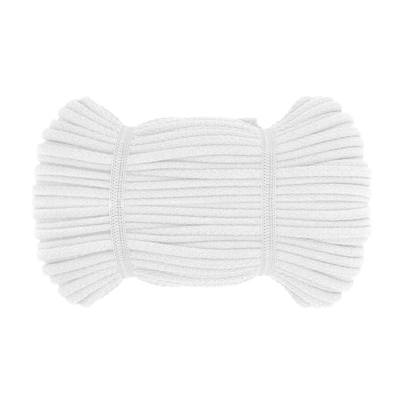 Kordel Baumwolle rund 8 mm Uni // weiß