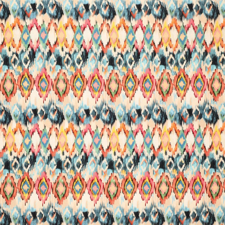 Viskose-Leinen Digitaldruck Ikat-Muster // blau
