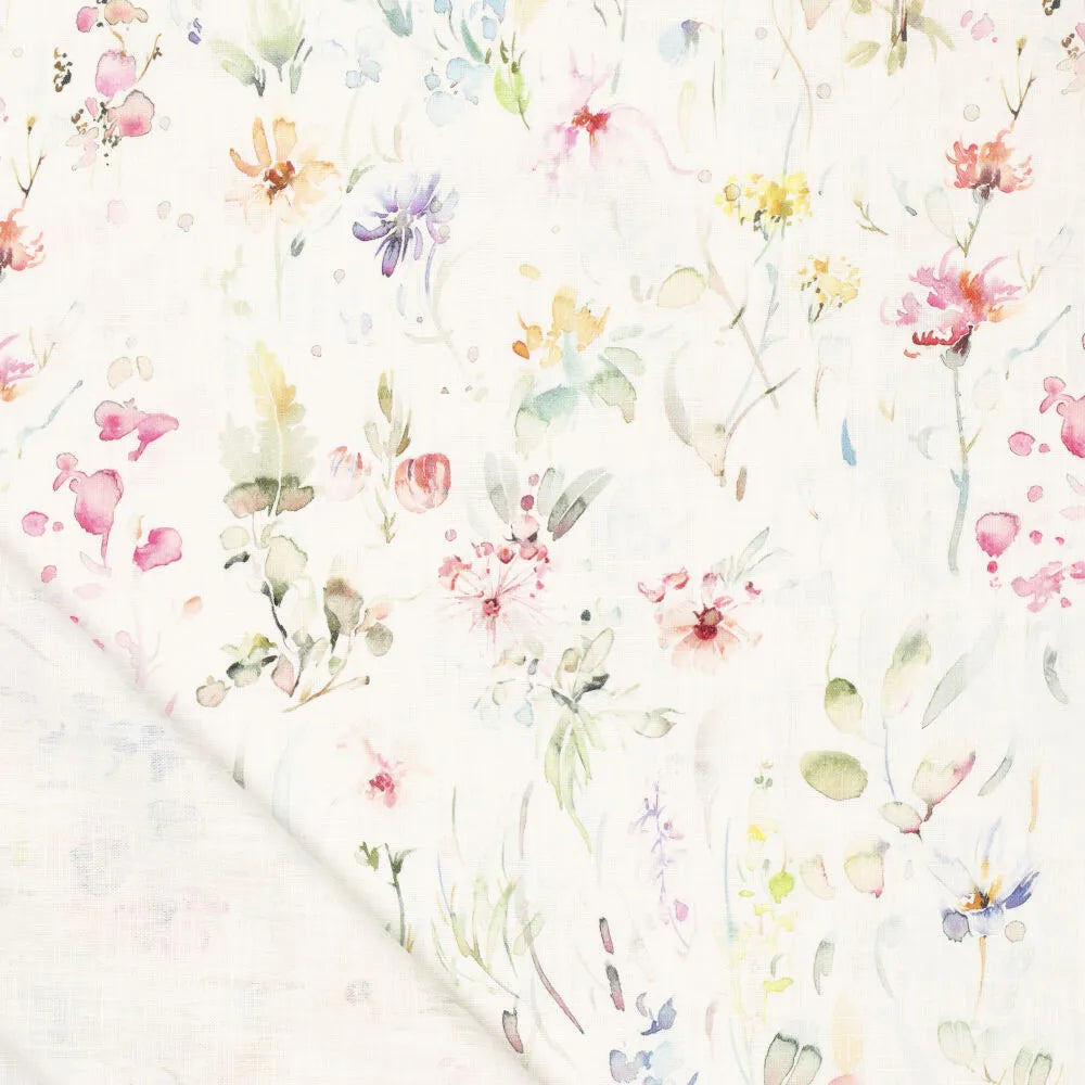 Viskose-Leinen Digitaldruck Pretty Florals // off-white