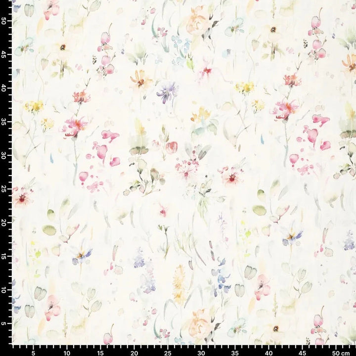 Viskose-Leinen Digitaldruck Pretty Florals // off-white