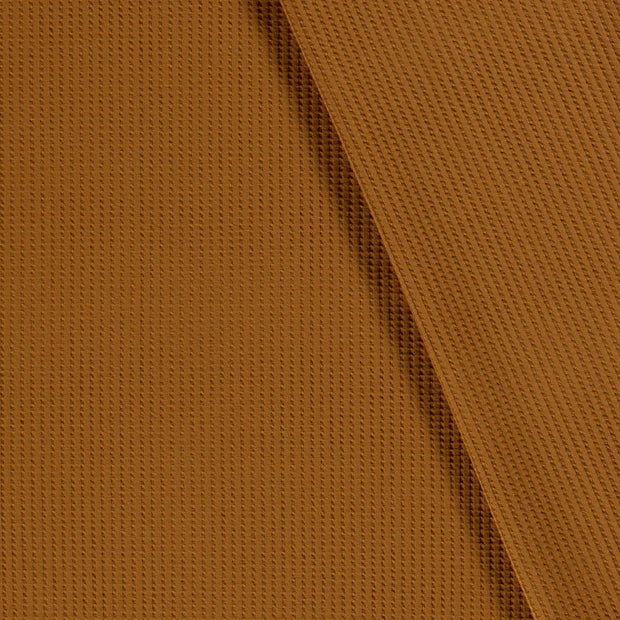 Waffel Jersey gestrickt in Unifarben // karamell