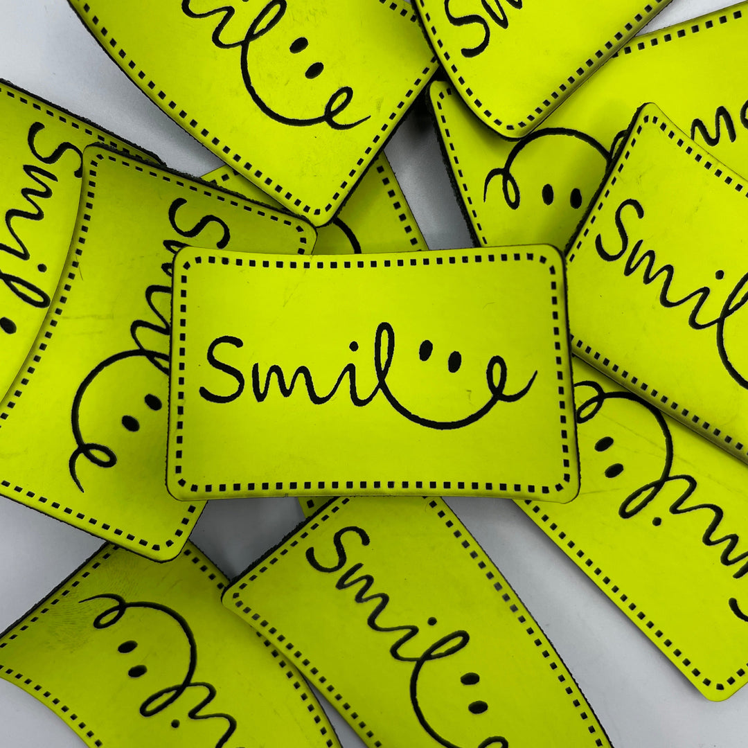 Kunstleder-Label 50x30 mm // "Smile" :)