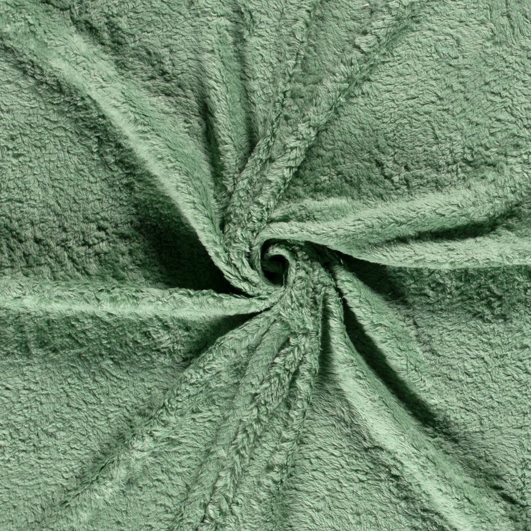 Teddystoff Baumwoll-Fleece Uni // altgrün
