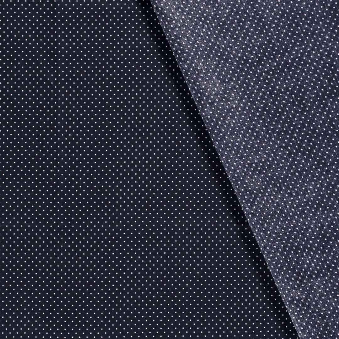 Baumwolle Poplin Punkte // marineblau