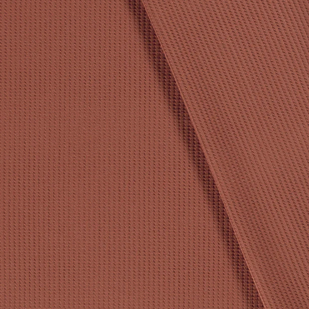 Waffel Jersey gestrickt in Unifarben // terrakotta