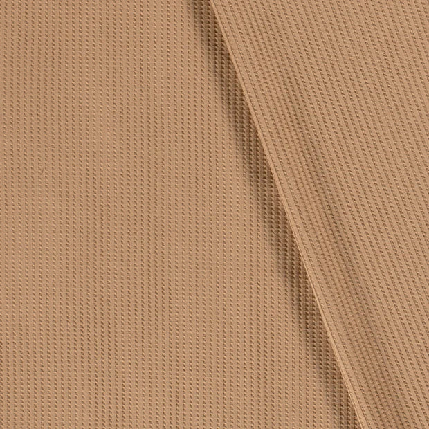 Waffel Jersey gestrickt in Unifarben // muskatnuss